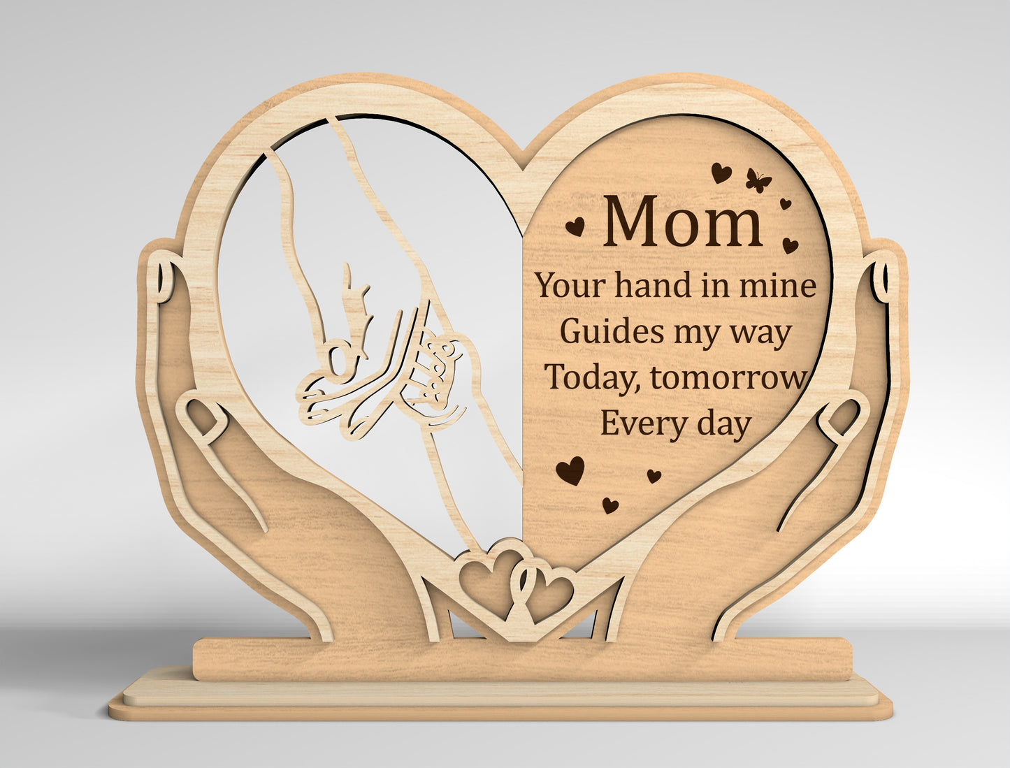 Personalized Mom Heart Stand Sign SVG Bundle for xTool and Glowforge