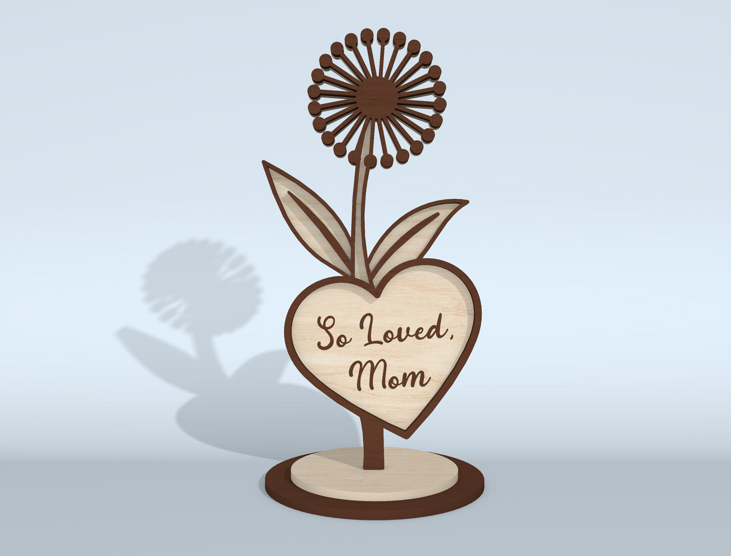 Mother's Day Flower Heart Sign SVG Bundle 16 Designs for LightBurn