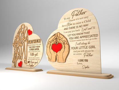 Personalized Dad Line Art Tabletop SVG Laser Cut File for xTool and Glowforge