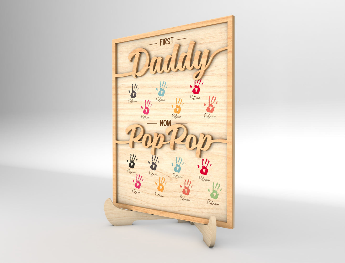 Dad Handprint Keepsake Sign SVG Laser Cut File for xTool and LightBurn