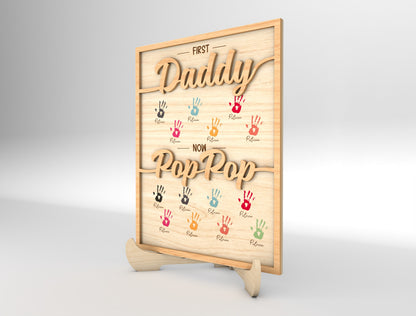 Dad Handprint Keepsake Sign SVG Laser Cut File for xTool and LightBurn