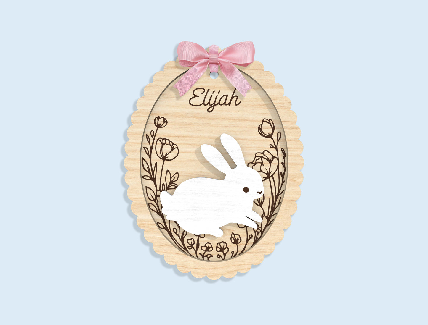 Personalized Bunny Chick Ornament SVG Bundle 16 Designs for Glowforge