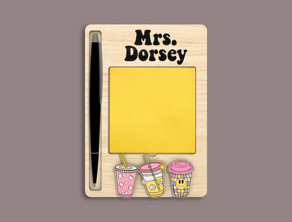 Personalized Teacher Sticky Note Holder SVG for Glowforge and xTool