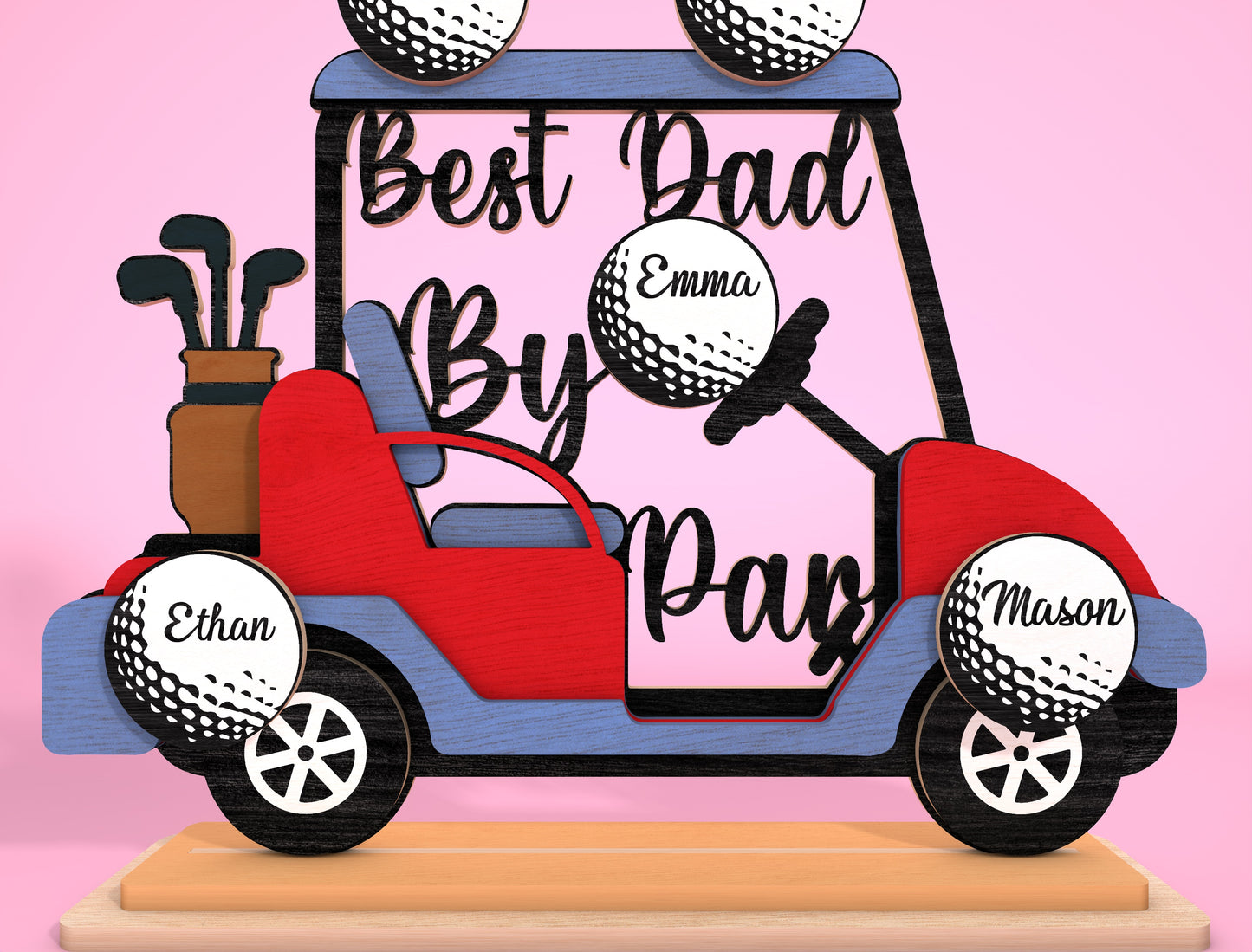 Personalized Golf Cart Dad Sign SVG Laser Cut File for Glowforge and LightBurn