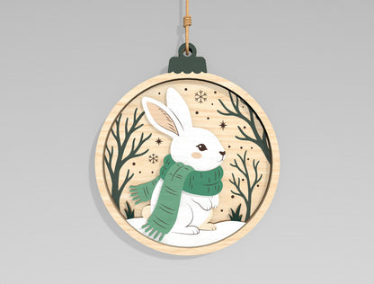 Christmas Woodland Animal Ornament SVG Bundle Laser Cut Files