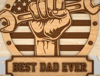 Best Dad Ever Trophy Award Sign SVG Laser Cut File for xTool and LightBurn