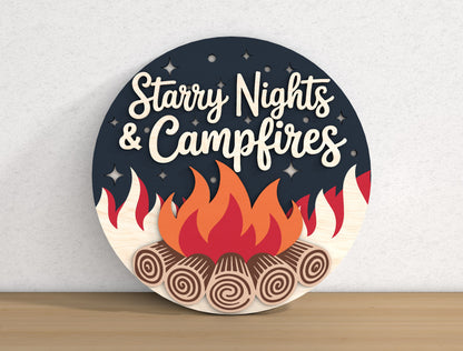 Camping Adventure SVG Bundle with 9 Camper Signs for Glowforge and xTool