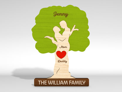 Personalized Family Tree Couple Sign SVG for Glowforge and xTool