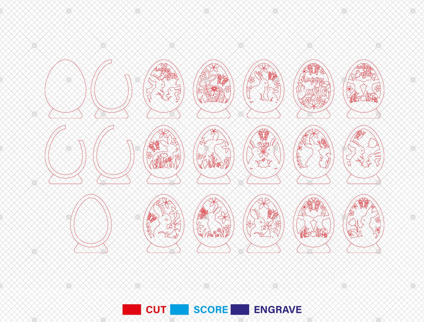 Easter Egg Lantern Light Box SVG Bundle 15 Designs for LightBurn and xTool