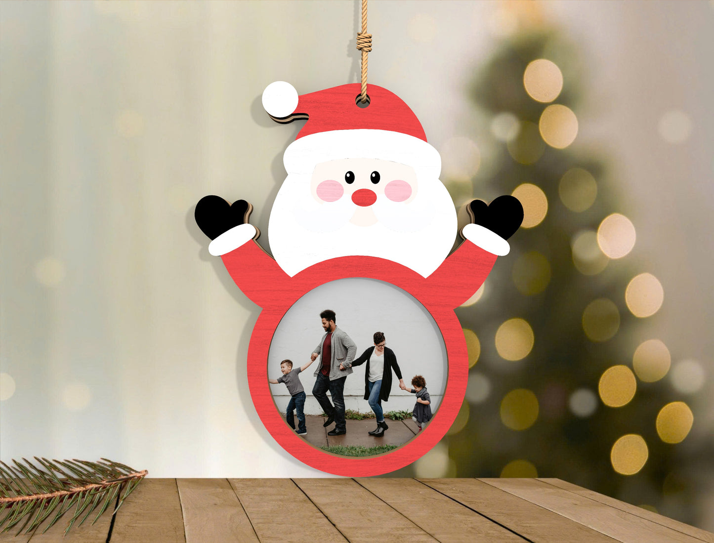 Christmas Photo Frame Ornaments Laser Cut File | Holiday Digital Download | Ready to Cut | Glowforge, xTool, LightBurn, etc.