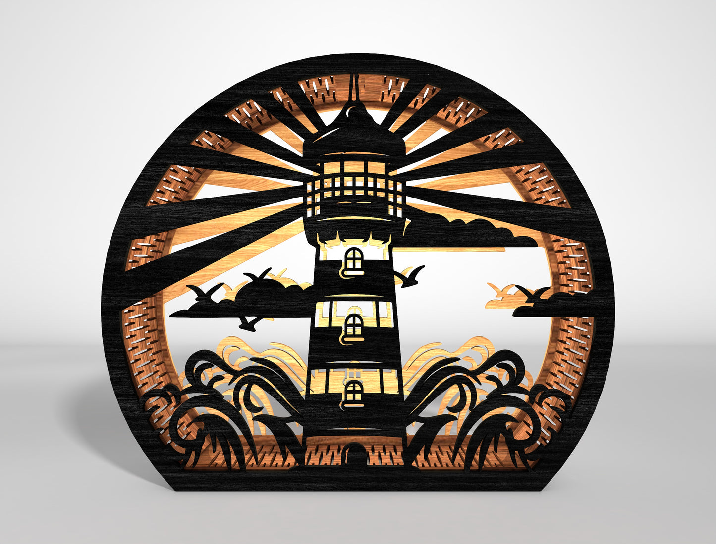 Sea Lantern SVG Bundle with Tropical Ocean Scene Laser Cut Files