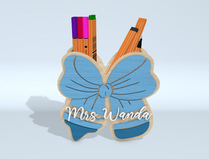 Personalized Butterfly Pen Holder SVG Bundle for Glowforge and xTool