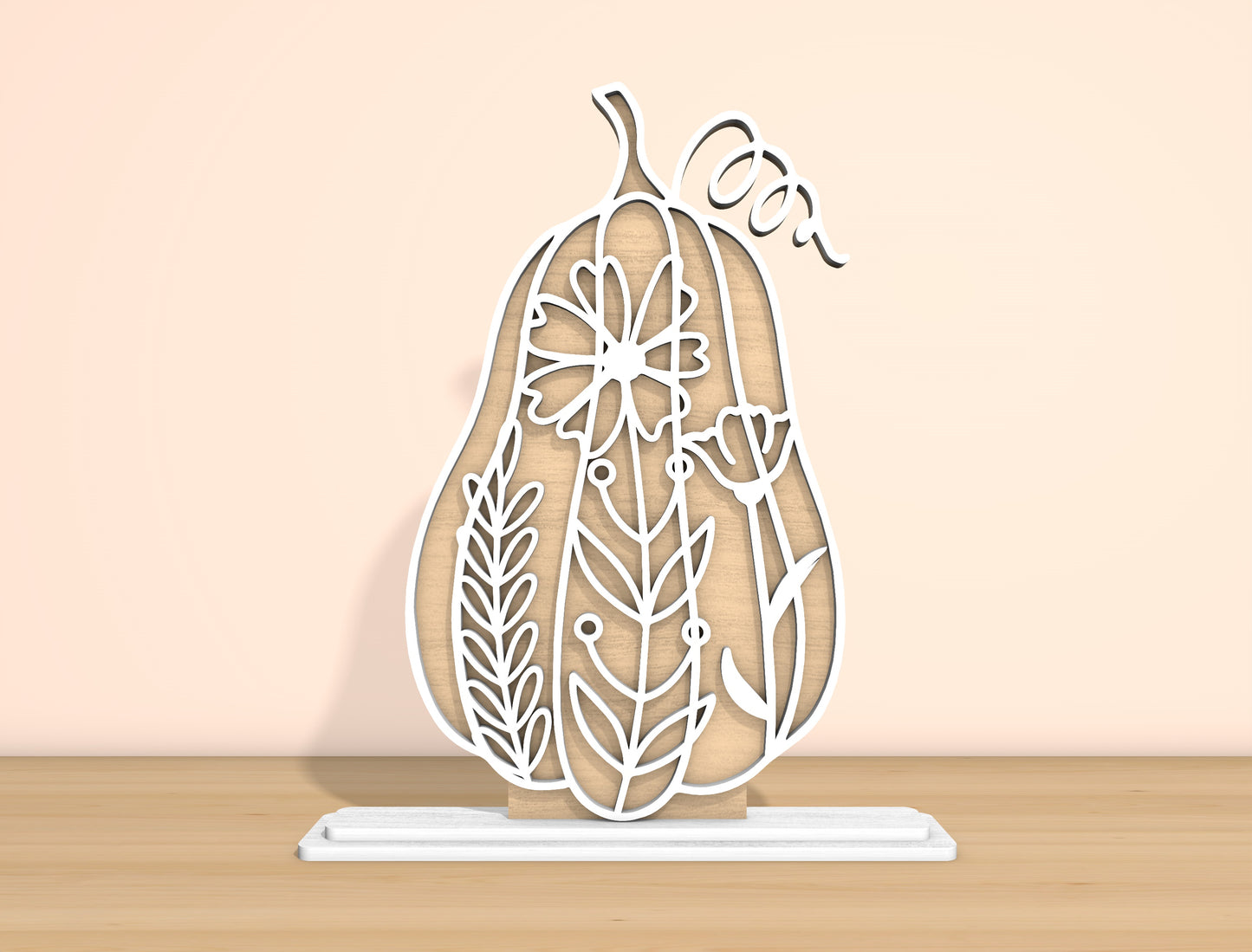 Floral Pumpkin & Gourd SVG Bundle Laser Cut File | Fall Tabletop Decor | Elegant Botanical Style | Glowforge, xTool, LightBurn, etc.