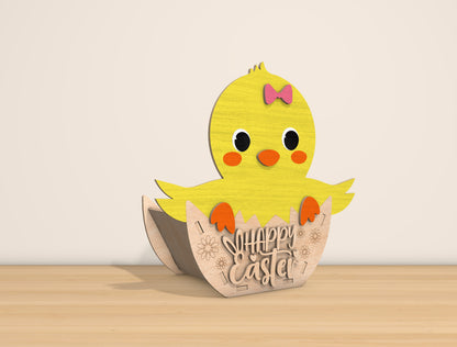Easter Bunny Basket SVG Bundle Cute Floral 8 Designs for Glowforge and xTool