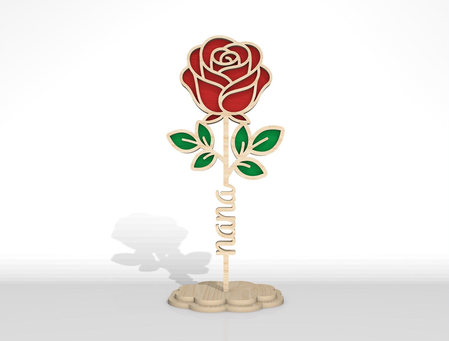 Personalized Standing Flower Name Sign SVG Laser Cut File for Glowforge and xTool