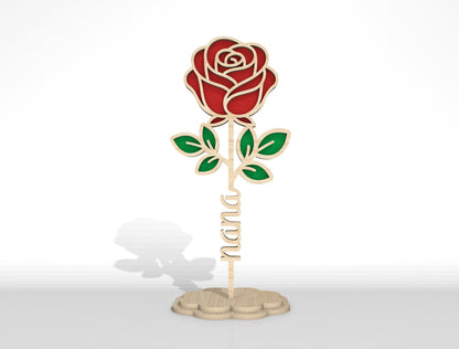 Personalized Standing Flower Name Sign SVG Laser Cut File for Glowforge and xTool