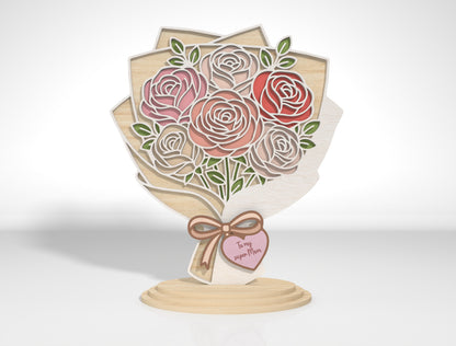 Flower Bouquet Stand SVG Bundle Layered Floral for Glowforge