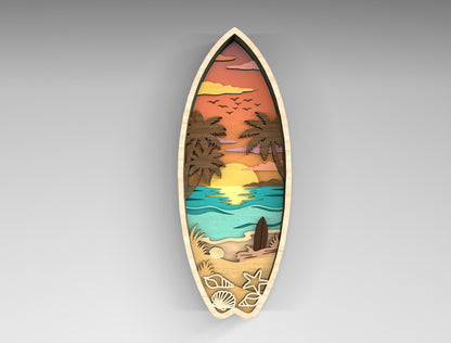 Summer Beach Multilayer SVG Bundle for Glowforge xTool LightBurn 11 Designs
