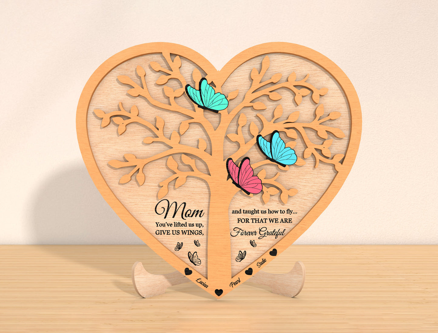 Personalized Mom Butterfly Sign SVG Bundle for Glowforge and xTool