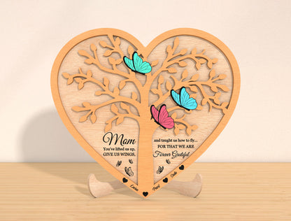 Personalized Mom Butterfly Sign SVG Bundle for Glowforge and xTool