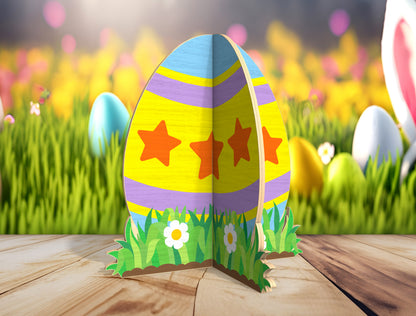 Easter Egg Stand SVG Freestanding Egg Ornament Spring for LightBurn