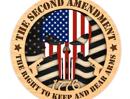 Second Amendment Skull SVG Laser Cut File for xTool and LightBurn
