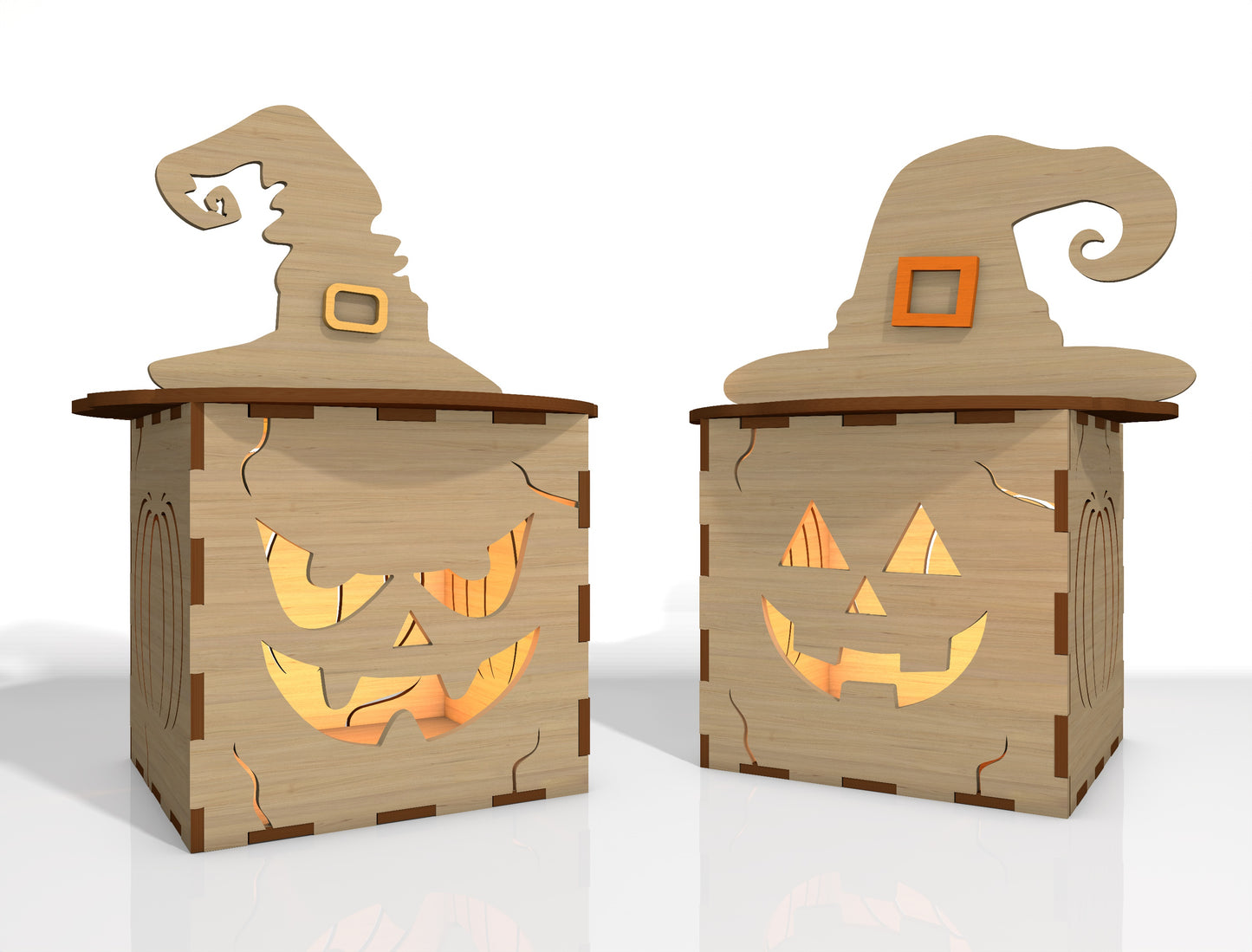 Halloween Pumpkin Face Lantern SVG Bundle Laser Cut File | 35 Pumpkin Face Designs | Spooky Light Decor | Glowforge, xTool, LightBurn, etc.