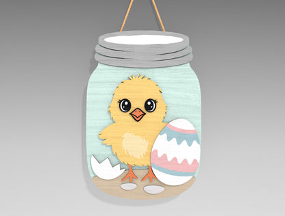 9 Easter Mason Jar Door Hangers SVG Bunny He Is Risen for LightBurn and xTool