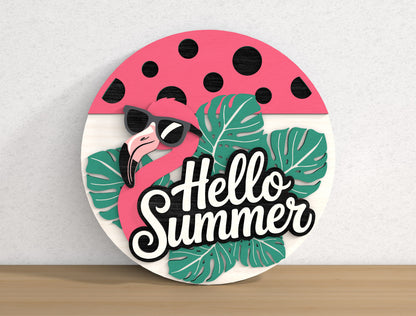 Hello Summer Door Hanger SVG Bundle with 9 Seasonal Sign Designs