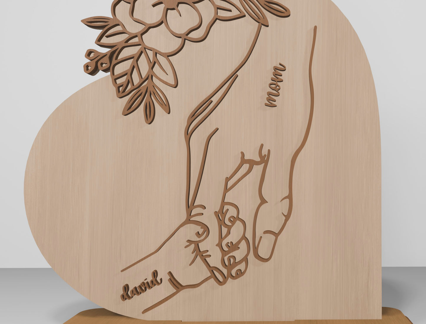 Engraved Mother Line Art Plaque SVG for Glowforge and xTool