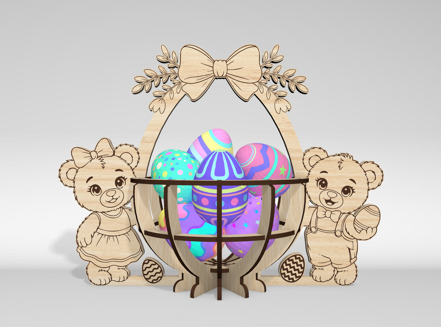 9 Easter Basket Egg Holder Bundle SVG Laser Cut for Glowforge and xTool