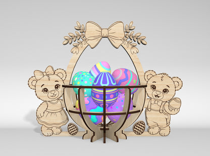 9 Easter Basket Egg Holder Bundle SVG Laser Cut for Glowforge and xTool