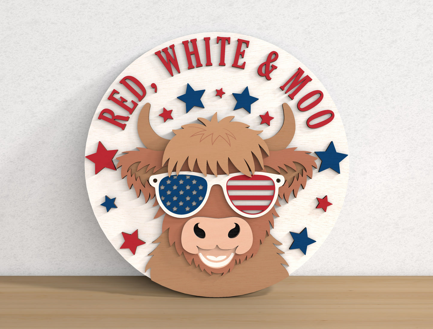 Patriotic Animal Door Hanger SVG Bundle for Glowforge