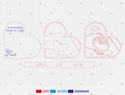Heart Hands Family Layered SVG Bundle Mom Scene for LightBurn