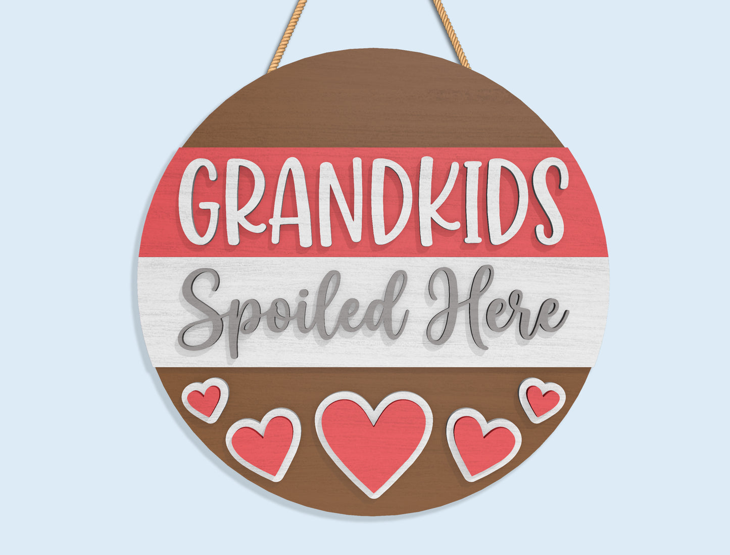 Mom Grandma Round Sign SVG Bundle 9 Designs for LightBurn and xTool