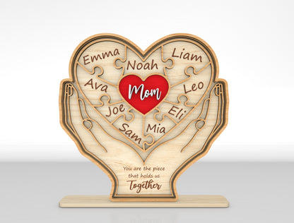 Family Hands Custom Name Sign SVG for xTool and LightBurn