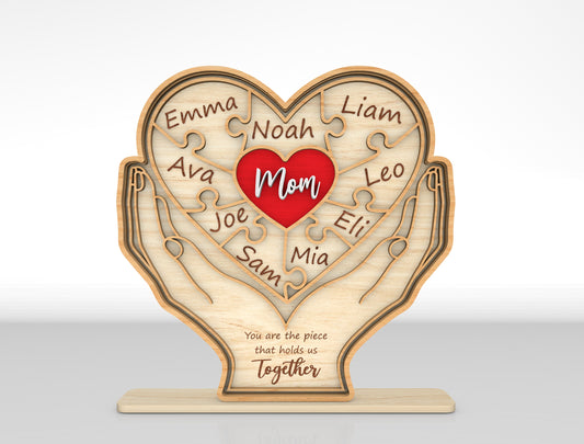 Family Hands Custom Name Sign SVG for xTool and LightBurn