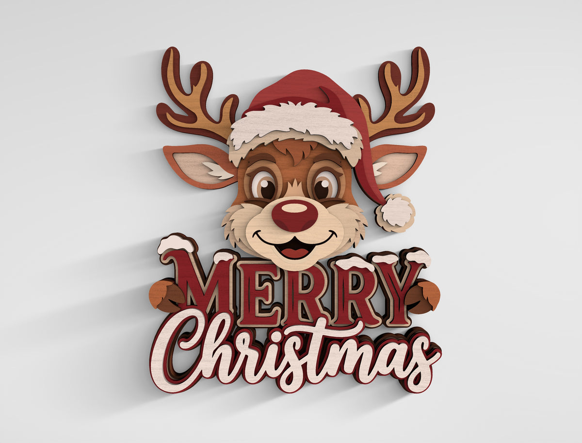 Christmas 3D Layered SVG Multilayer Holiday Laser Cut Designs