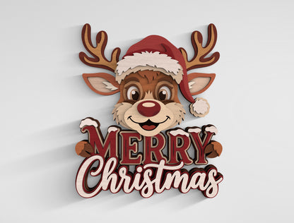 Christmas 3D Layered SVG Multilayer Holiday Laser Cut Designs