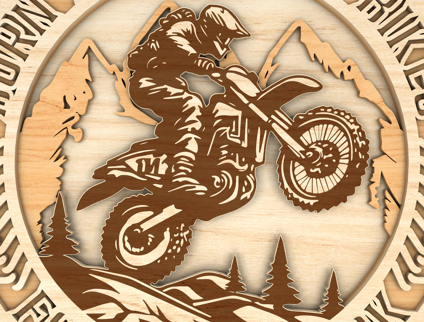 "Born To Ride" Motocross Dad Sign SVG Laser Cut File for LightBurn and Glowforge