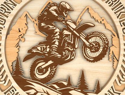 "Born To Ride" Motocross Dad Sign SVG Laser Cut File for LightBurn and Glowforge