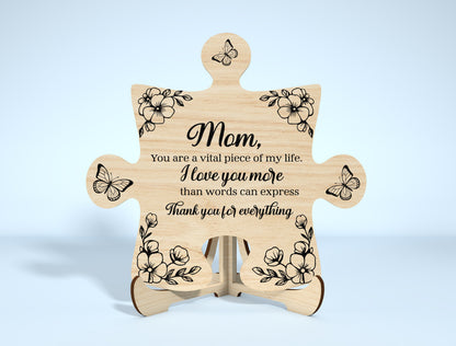 Mom Puzzle Piece Sign SVG Bundle 8 Designs for Glowforge and xTool