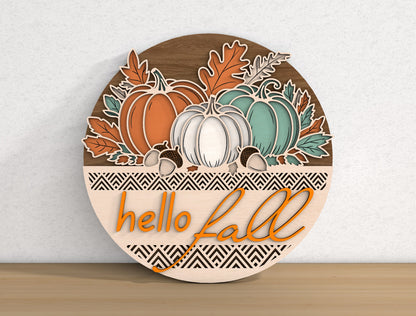 Fall Round Signs SVG Bundle for Glowforge xTool LightBurn 9 Designs