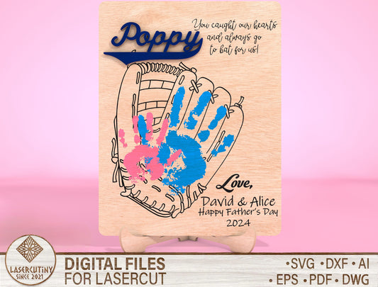 Personalized Handprint Dad Sign SVG Laser Cut File for Glowforge
