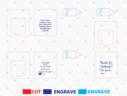 Teacher Notepad Holder Laser Cut File for LightBurn Users
