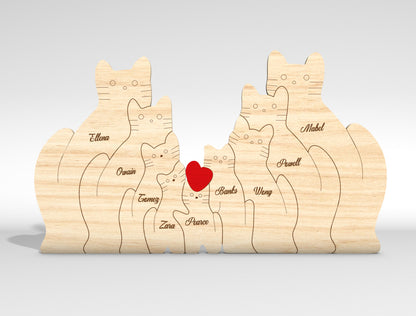 Personalized Couple Cat Puzzle Sign SVG for Glowforge and xTool