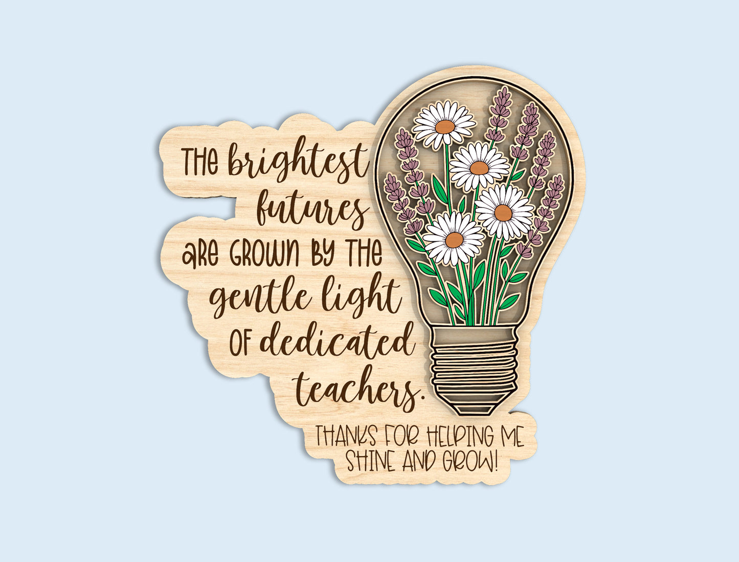 Teacher Quote Light Bulb SVG Bundle Laser Cut File for xTool and Glowforge