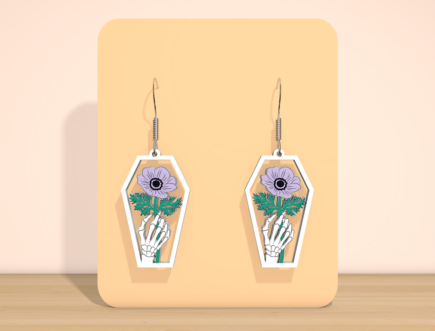 Skeleton Floral Earrings SVG Bundle for Glowforge xTool LightBurn 12 Designs