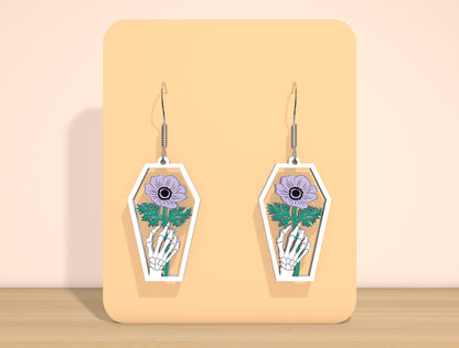 Skeleton Floral Earrings SVG Bundle for Glowforge xTool LightBurn 12 Designs