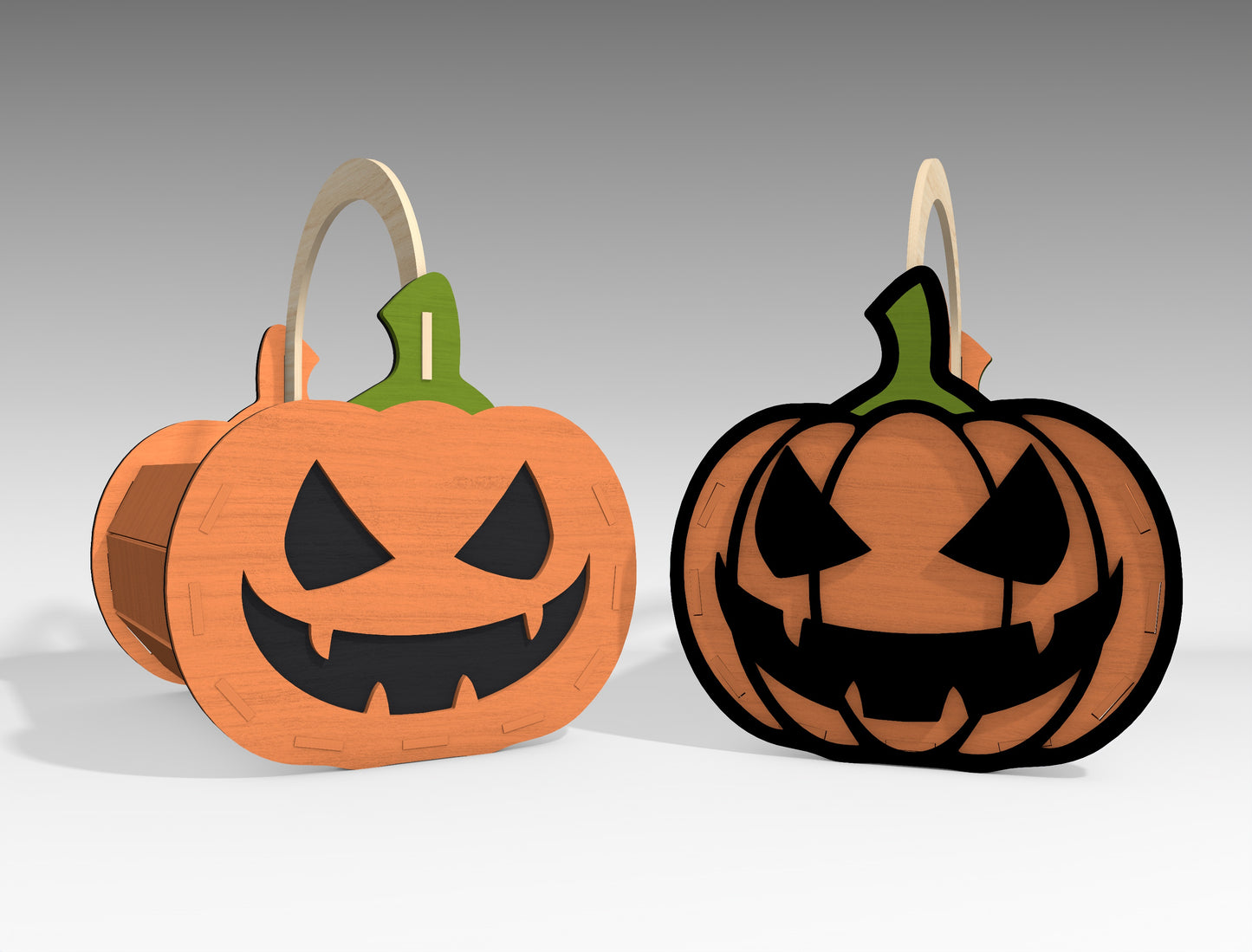 Halloween Pumpkin Basket SVG Bundle Laser Cut Files for LightBurn